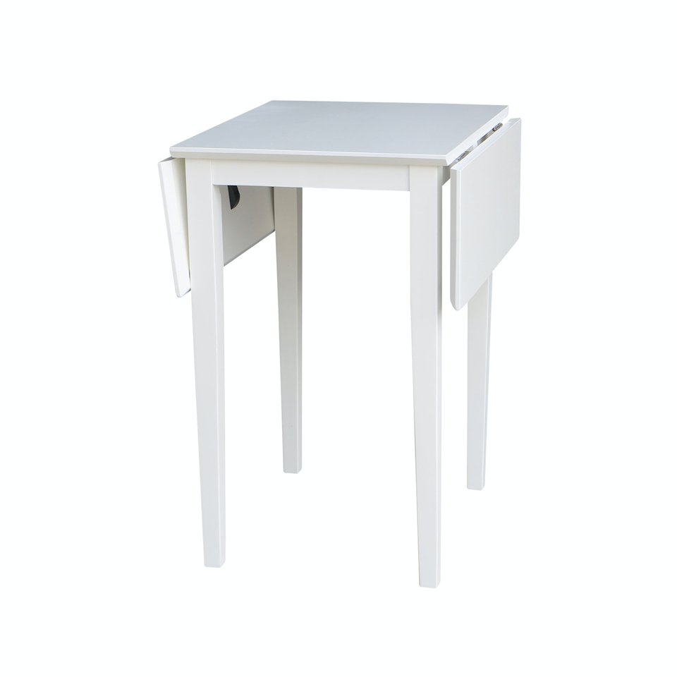 Dining Essentials - Small Drop Leaf Leg Table in Pure White