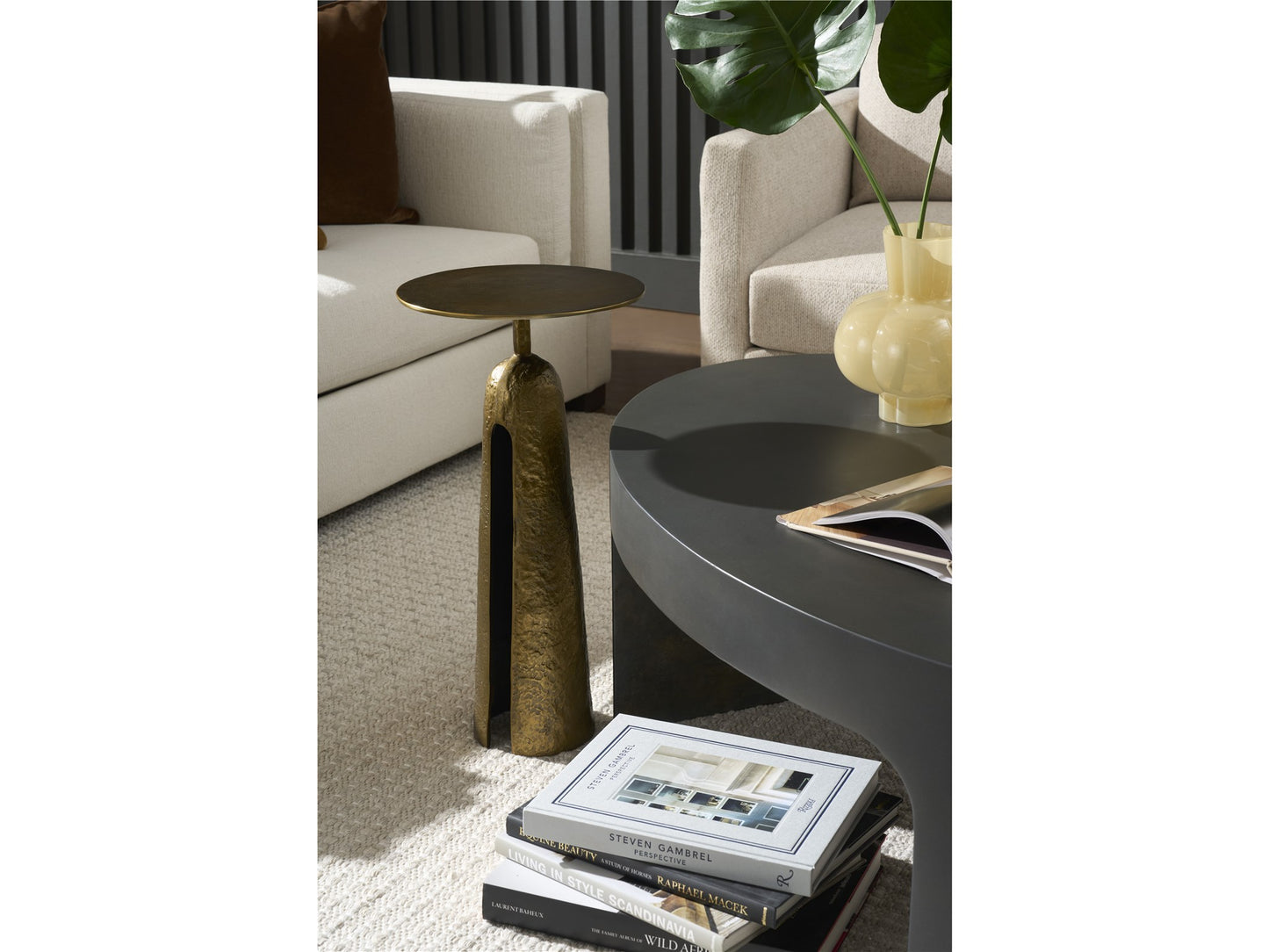 Universal - Sable & Desert-Modern Metal Martini Table