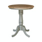 Dining Essentials - 30" Round Table Top w/ 36" H Traditional Pedestal w/ Extension in Hickory & Stone
