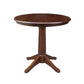 Dining Essentials - 36" Round Table Top w/ 30" H Transitional Pedestal in Espresso