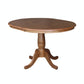 Dining Essentials - 36" Extension Table Top w/ 36" H Traditional Pedestal w/ Extension in Bourbon Oak