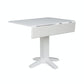 Dining Essentials - Square Drop Leaf Pedestal Table in Pure White