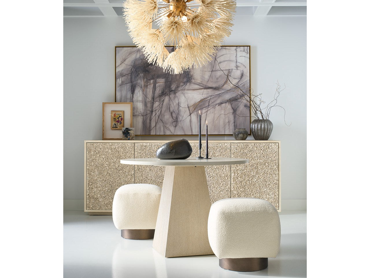 Universal - Mist & Veil-Modern Quartz Dining Table