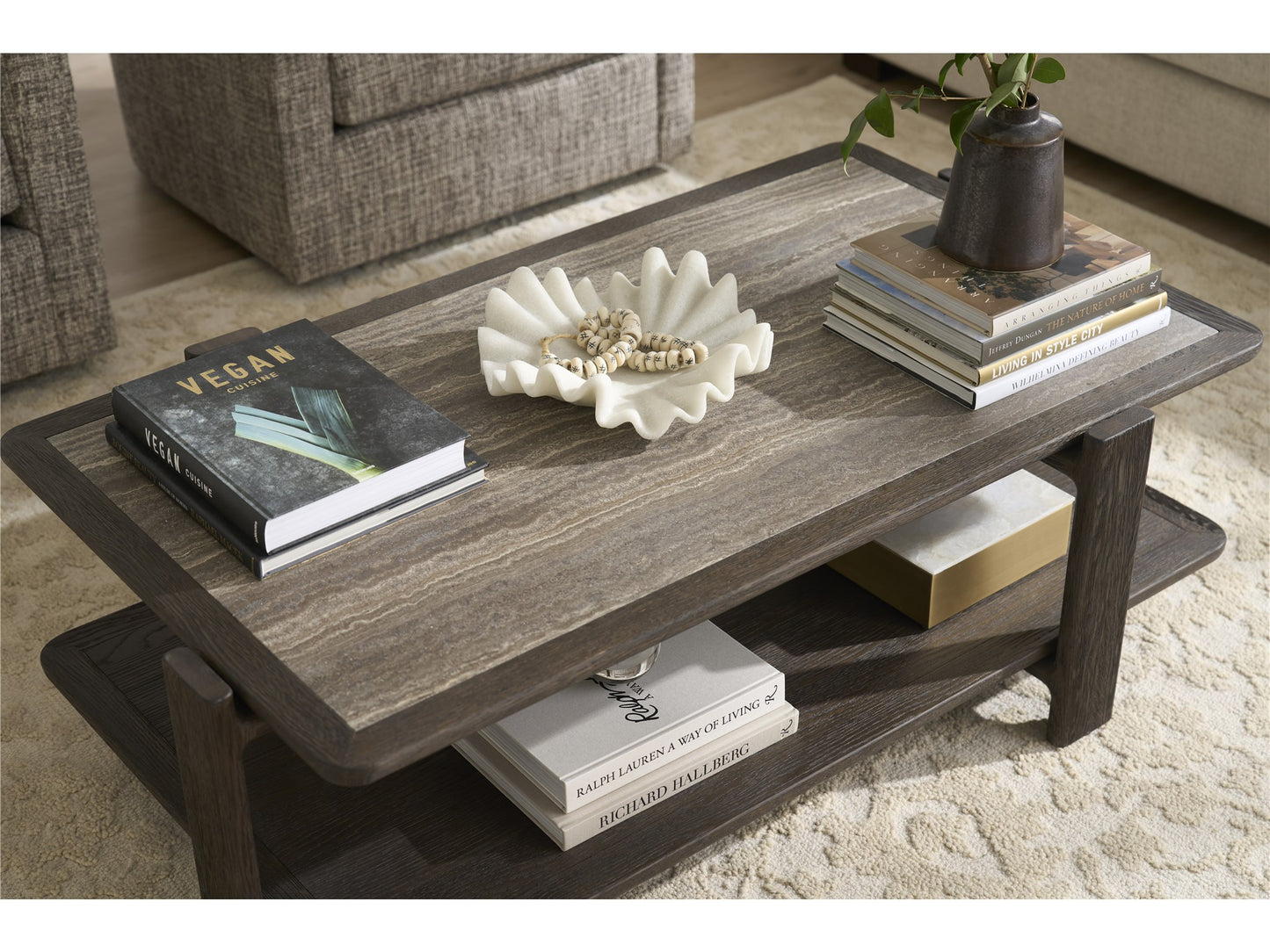 Universal - Sable & Desert-Modern Sable & Stone Cocktail Table