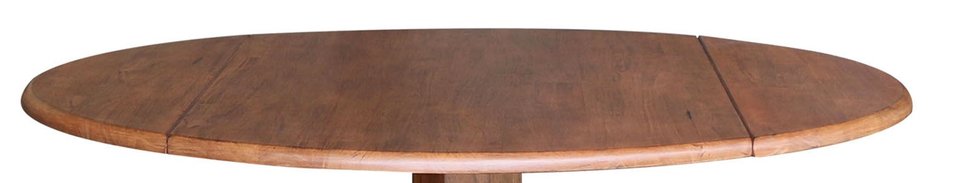 Dining Essentials - Round Drop Leaf Pedestal Table in Bourbon Oak