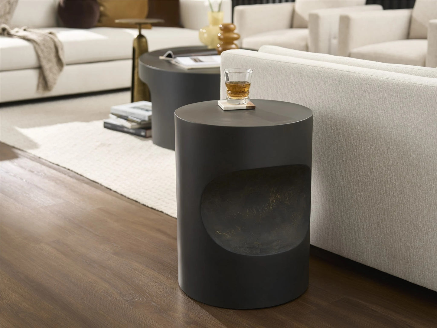 Universal - Sable & Desert-Modern Concrete Side Table