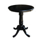 Dining Essentials - 30" Round Table Top w/ 36" H Traditional Pedestal w/ Extension in Black