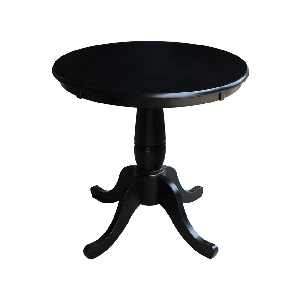 Dining Essentials - 30" Round Table Top w/ 30" H Traditional Pedestal in Black
