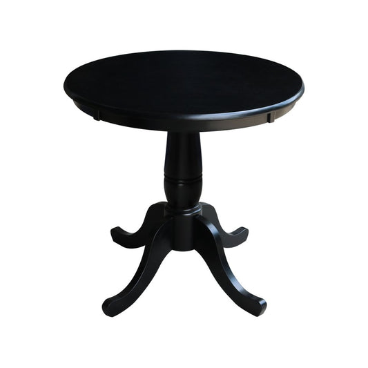 Dining Essentials - 30" Round Table Top w/ 30" H Traditional Pedestal in Black