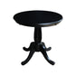 Dining Essentials - 30" Round Table Top w/ 30" H Traditional Pedestal in Black