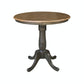 Dining Essentials - 36" Round Table Top w/ 36" H Traditional Pedestal w/ Extension in Hickory & Coal