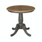 Dining Essentials - 30" Round Table Top w/ 30" H Traditional Pedestal in Hickory & Coal