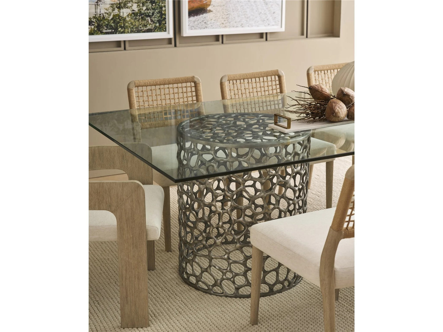 Universal - Oasis-Coastal Home Coral Rectangle Dining Table