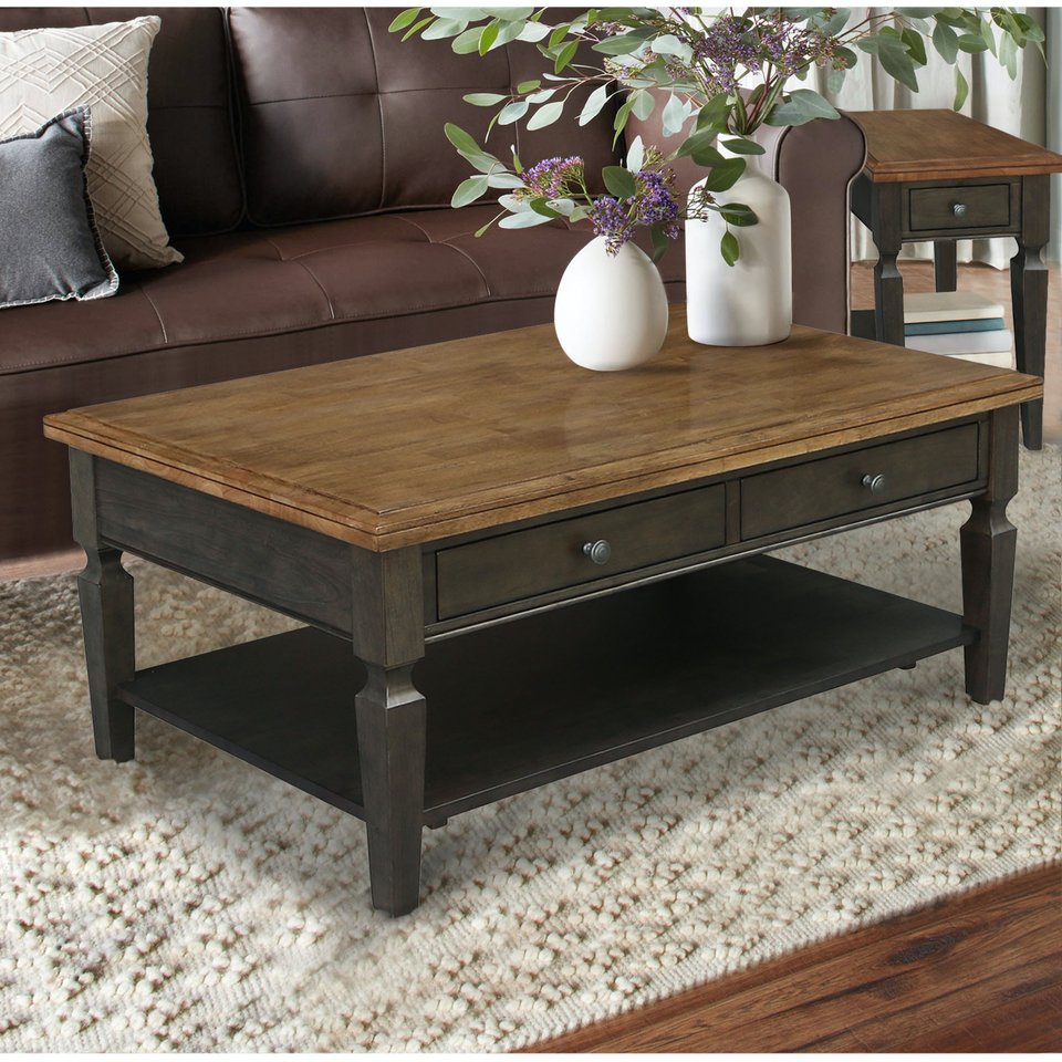 Home Accents - Vista Coffee Table in Hickory & Coal