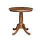 Dining Essentials - 36" Round Table Top w/ 30" H Traditional Pedestal in Bourbon Oak