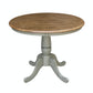 Dining Essentials - 36" Round Table Top w/ 30" H Traditional Pedestal in Hickory & Stone