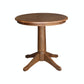 Dining Essentials - 30" Round Table Top w/ 30" H Transitional Pedestal in Bourbon Oak