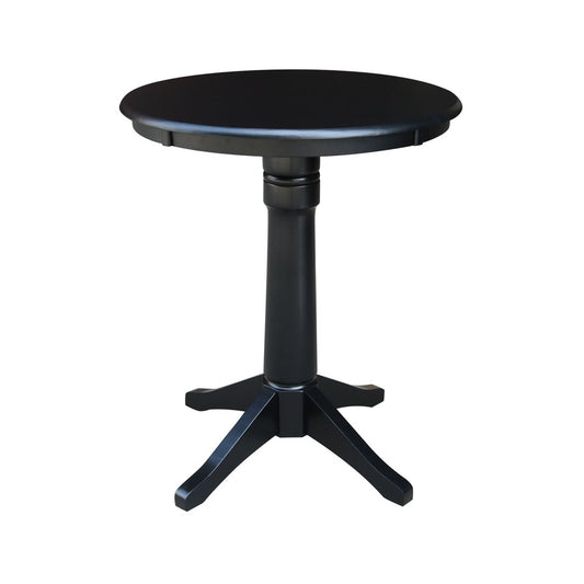 Dining Essentials - 30" Round Table Top w/ 36" H Transitional Pedestal w/ Extension in Black