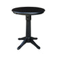 Dining Essentials - 30" Round Table Top w/ 36" H Transitional Pedestal w/ Extension in Black