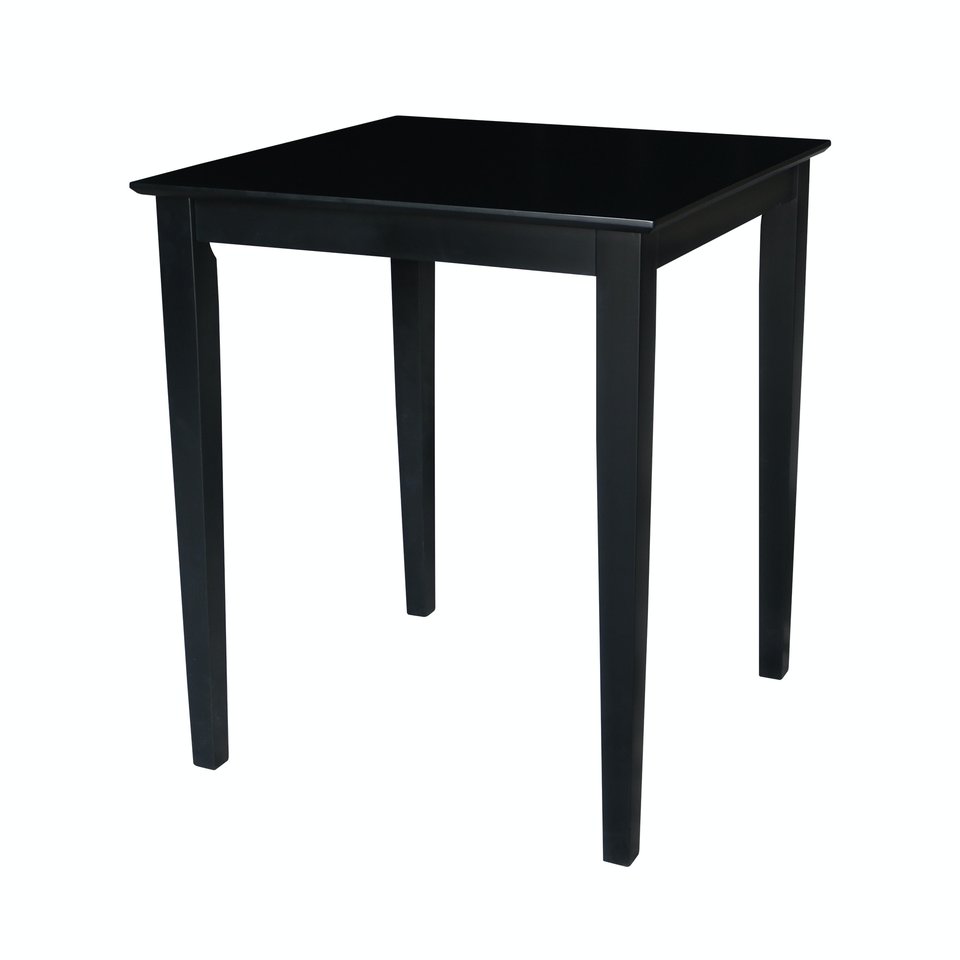 Dining Essentials - 30" Square Table Top w/ 30" H Shaker Legs in Black