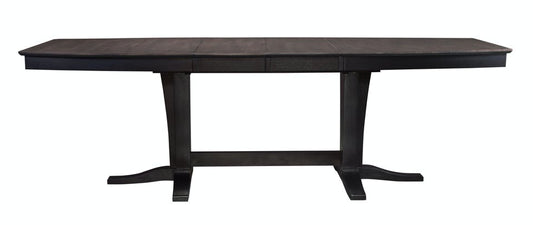 Cosmopolitan - Extension Table and Double Pedestal Base in Coal & Black