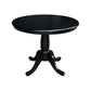 Dining Essentials - 36" Round Table Top w/ 30" H Traditional Pedestal in Black