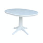 Dining Essentials - 36" Extension Table Top w/ 30" H Transitional Pedestal in Pure White