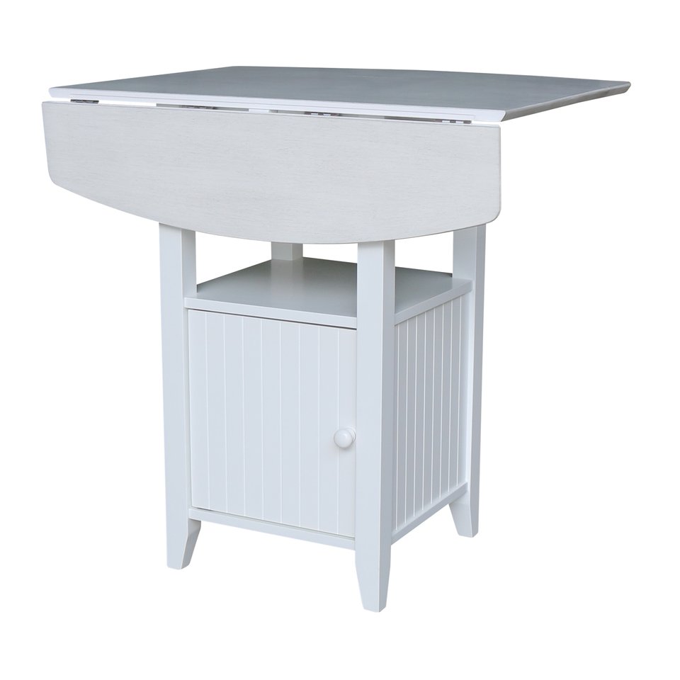 Hampton - 36" H Drop Leaf Bistro Table in Chalk & White