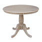 Dining Essentials - 36" Round Table Top w/ 30" H Traditional Pedestal in Taupe Gray