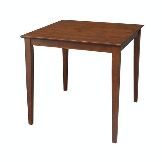 Dining Essentials - 36" Square Table Top w/ 36" H Shaker Legs in Espresso
