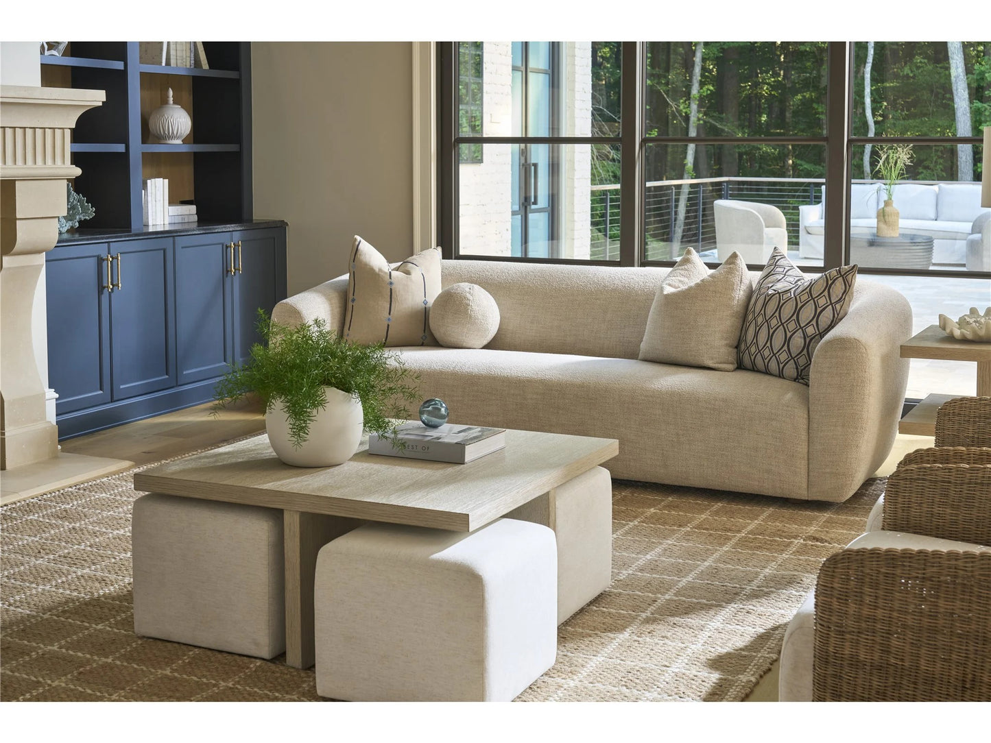 Universal - Oasis-Coastal Living Home Dockside Cocktail Table with Ottomans