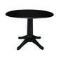 Dining essentials - 42" Drop Leaf Table Top w/ 30" H Transitional Pedestal in Black