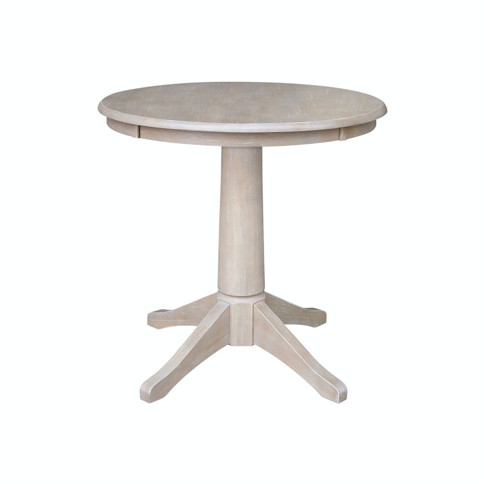 Dining Essentials - 30" Round Table Top w/ 30" H Transitional Pedestal in Taupe Gray