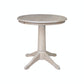 Dining Essentials - 30" Round Table Top w/ 30" H Transitional Pedestal in Taupe Gray
