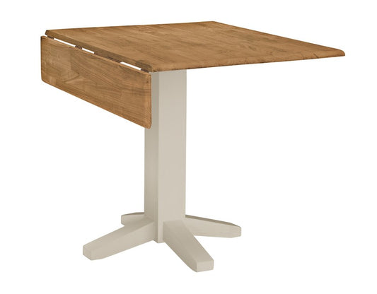 Dining Essentials - 36" Square Drop Leaf Table in Hickory & Shell