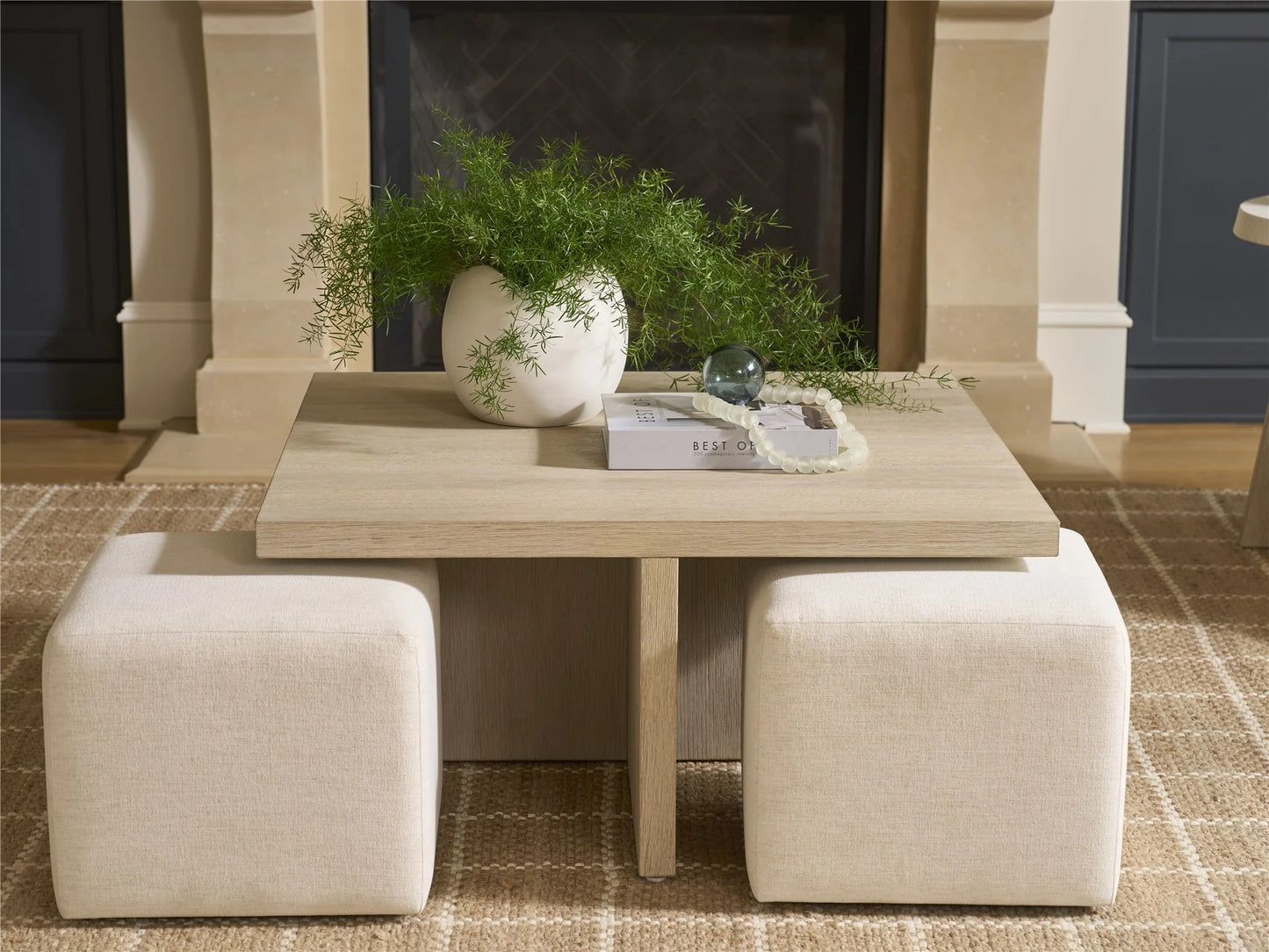 Universal - Oasis-Coastal Living Home Dockside Cocktail Table with Ottomans