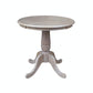 Dining Essentials - 30" Round Table Top w/ 30" H Traditional Pedestal in Taupe Gray