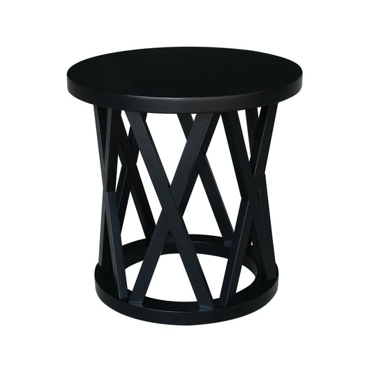 Home Accents - Ceylon Round End Table in Black