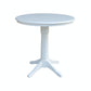 Dining Essentials - 36" Round Table Top w/ 36" H Transitional Pedestal w/ Extension in Pure White