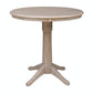 Dining Essentials - 36" Round Table Top w/ 36" H Transitional Pedestal w/ Extension in Taupe Gray