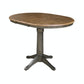 Dining Essentials - 36" Extension Table Top w/ 36" H Transitional Pedestal w/ Extension in Hickory & Coal