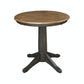 Dining Essentials - 30" Round Table Top w/ 30" H Transitional Pedestal in Hickory & Coal