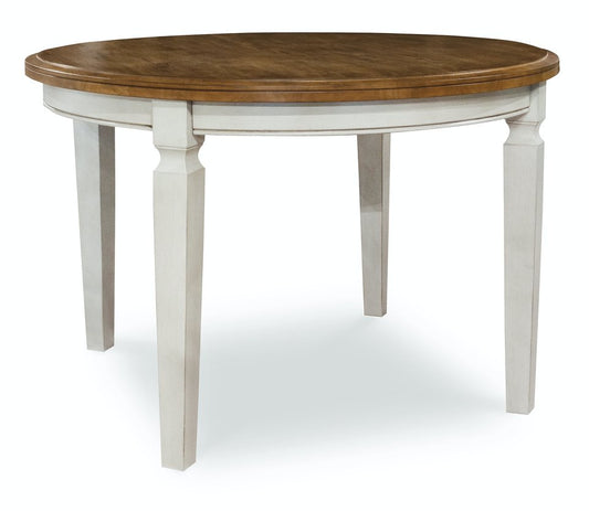 Vista - Solid Round Top Table in Hickory & Shell