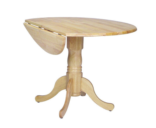 Dining Essentials - Round Drop Leaf Pedestal Table in Natural