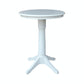 Dining Essentials - 30" Round Table Top w/ 36" H Transitional Pedestal w/ Extension in Pure White