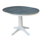 Dining Essentials - 36" Extension Table Top w/ 30" H Transitional Pedestal in Heather Gray & White