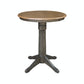 Dining Essentials - 30" Round Table Top w/ 36" H Transitional Pedestal w/ Extension in Hickory & Coal