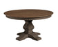 Vista - 60" Solid Round Table Top w/ Banks Pedestal Base in Hickory & Coal