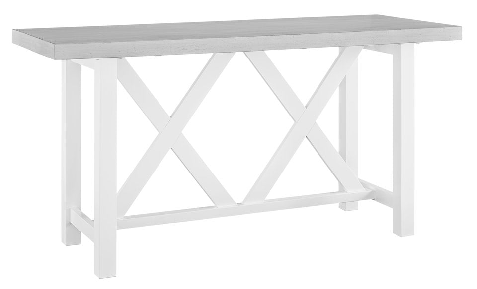 Hampton - Double X Counter Table in Chalk & White