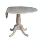 Dining Essentials - Round Drop Leaf Pedestal Table in Taupe Gray